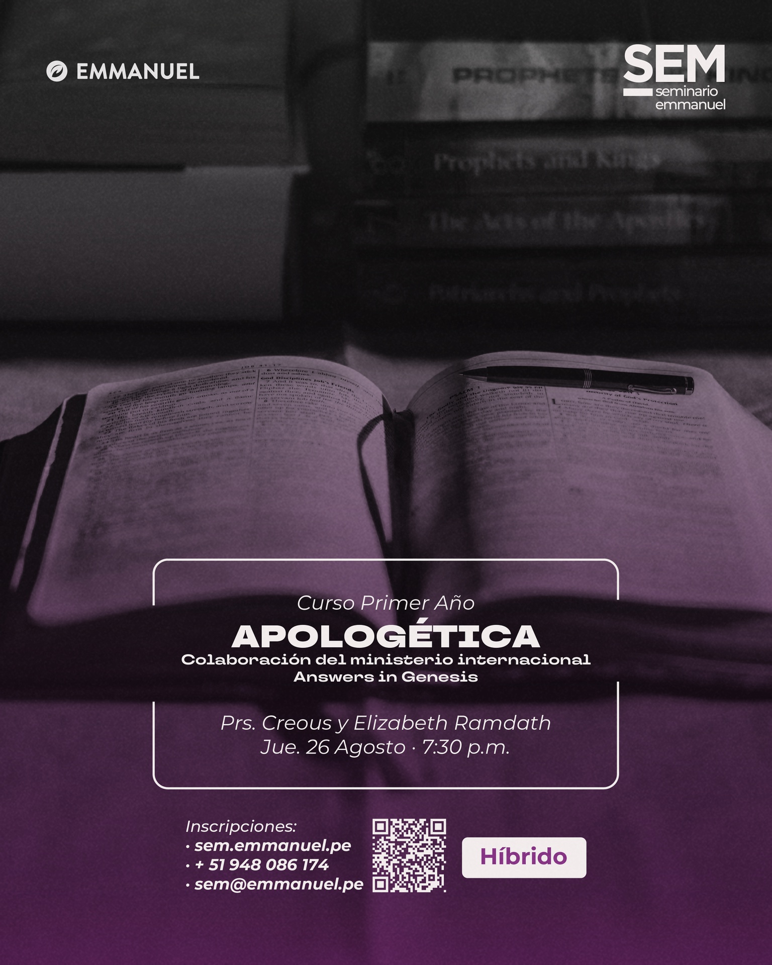 SEM: APOLOGÉTICA - JUEVES 27