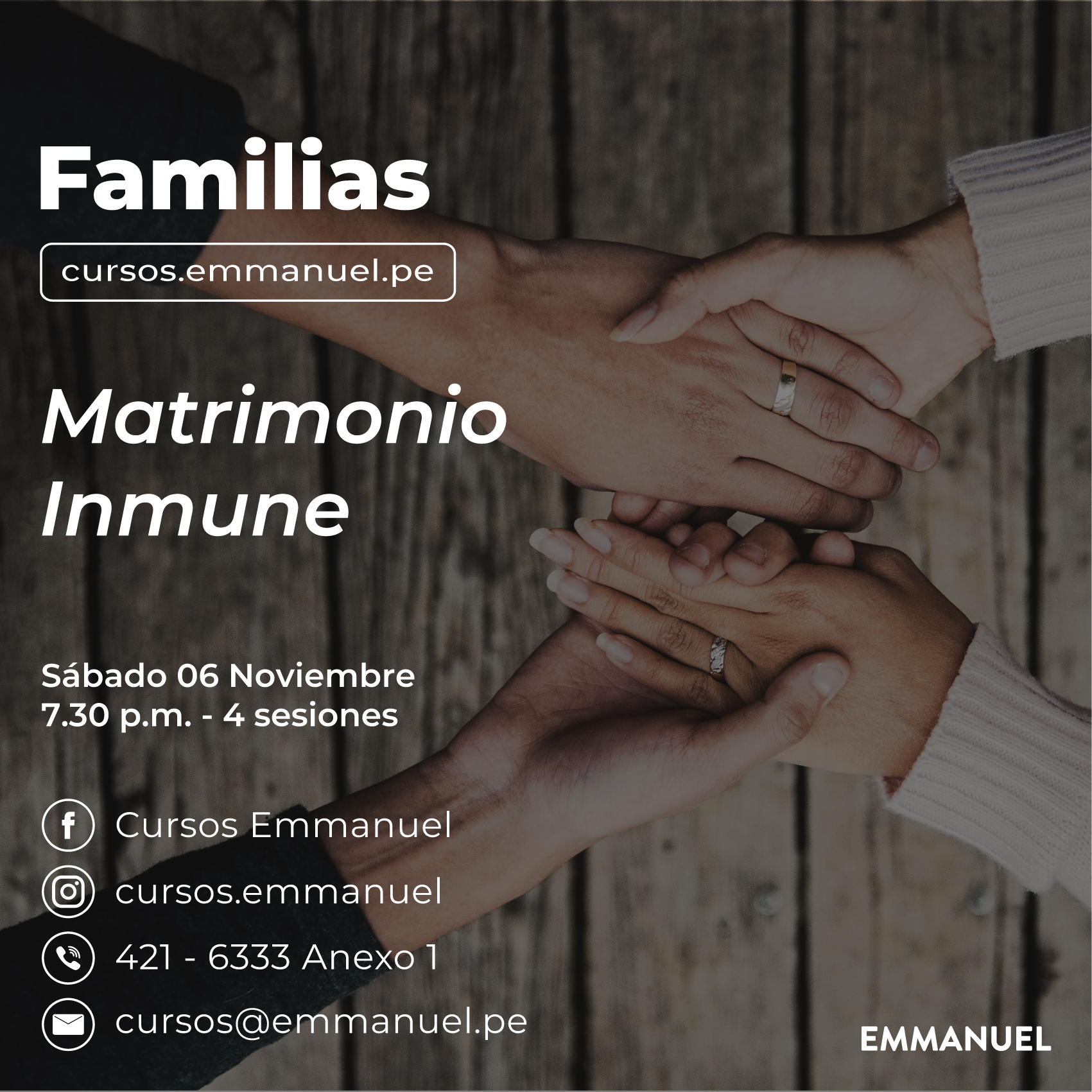 Matrimonio Inmune - Sábado 6 Noviembre - 7.30 pm