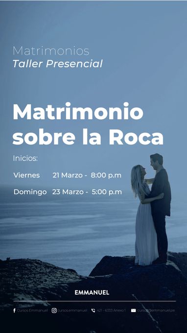 MATRIMONIO SOBRE LA ROCA - VIERNES 21/03