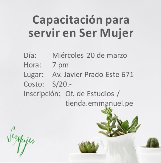 Capacitación para servir en Ser mujer 2024